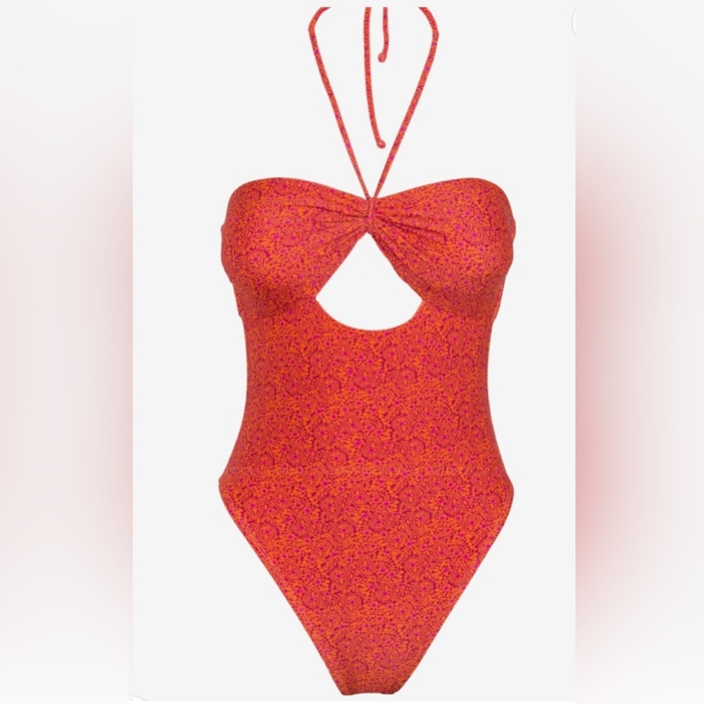 VIX BY PAULA HERMANNY Polly Miramas Halterneck Cutout One Piece New